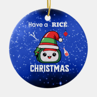 Fun Sushi Christmas Keramik Ornament