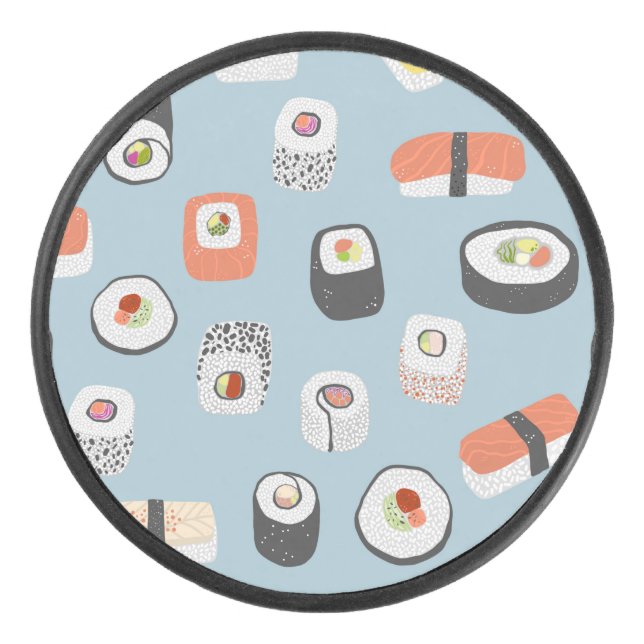 Fun Sushi Muster Eishockey Puck (Vorderseite)