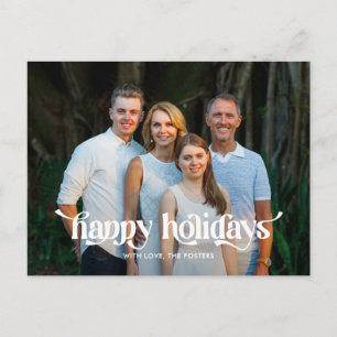 Fun Swash Modern Holiday Foto Card Postkarte