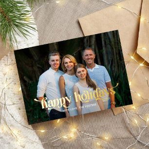 Fun Swash REAL FOIL Modern Holiday Foto Card Folien Feiertagskarte