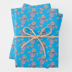 Fun Swimsuit Manatee Animal Geschenkpapier Set