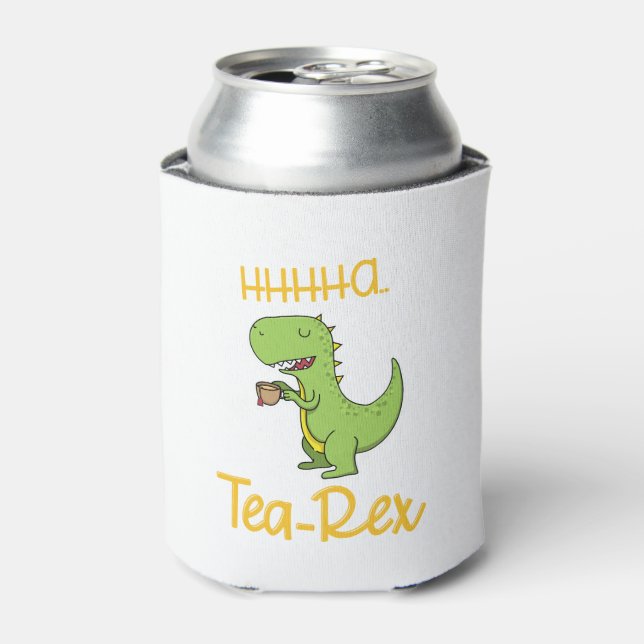 Fun T-Rex Sipping Tea Party Dosenkühler (Kanne Vorderseite)