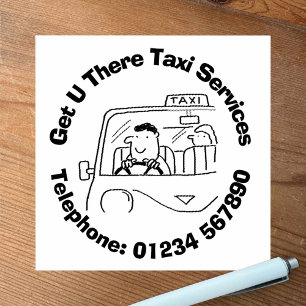Fun Taxi Fahrer für Taxi Company Business. Gummistempel