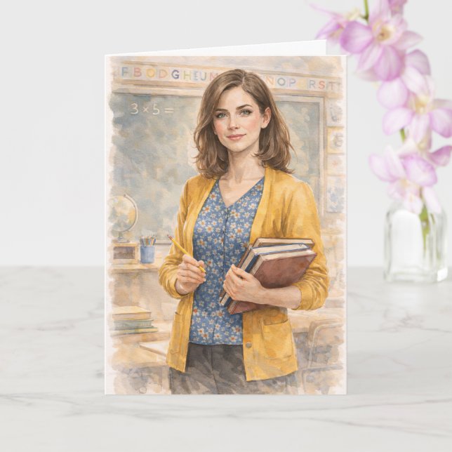 Fun Teacher Prayer Inspired by Ezekiel 25:17 Karte (Orchidee)