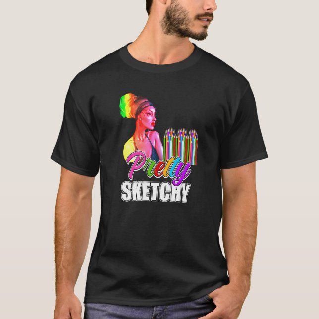 Fun Teacher Spaß Hübsche Farbige Stifte A T-Shirt (Vorderseite)