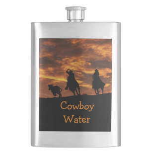 Fun Team Roping "Cowboy Water" klassische Flasche! Flachmann