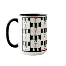 Fun Team Sonniges Gesicht in Schwarz-Weiß-Tasse