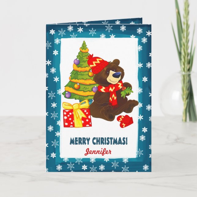 Fun Teddy Bar | Weihnachten im Individuelle Name (Vorderseite)