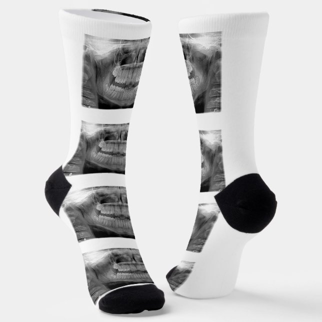Fun Teeth Radiograph Socks Socken (Gewinkelt)