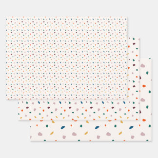 Fun Terrazzo Muster Wrapping Paper Set (3 Folien) Geschenkpapier Set
