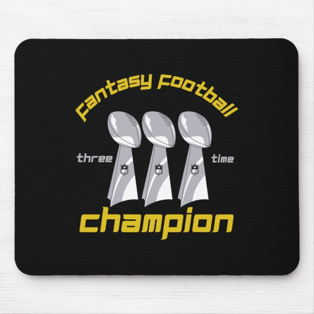 Fun Three Time Fantasy Football League Champion Tr Mousepad (Vorne)
