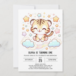 Fun Tiger 1. Geburtstag Einladung