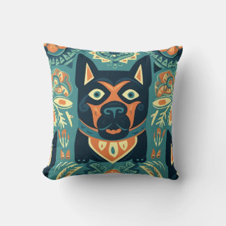 Fun Tiki Dog Graphic Kissen
