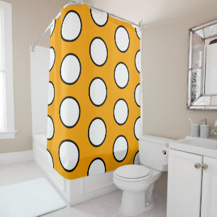 Fun Tiled Bold Golden Yellow Dots Muster Duschvorhang