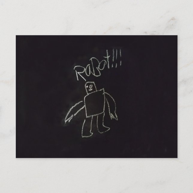Fun time glücklich gute Kreide Robot Postkarte (Vorderseite)