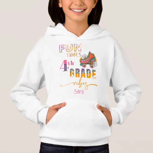 Fun Times Vibes Girls Niedlich Retro Hoodie (Vorderseite)