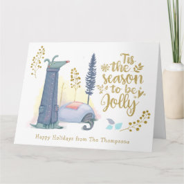 Fun Tis The Season to be jolly cute dog Christmas Karte