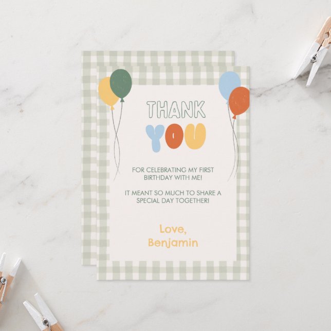 Fun to be One Colorful Thank You Card Einladung (Vorderseite/Rückseite Beispiel)