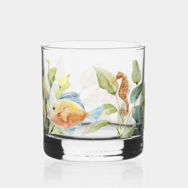 Fun Topical Fish Design Whiskyglas (Vorderseite)