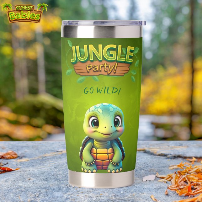 Fun Tortoise Go Wild Schildkröte Natur Tiergrün 🐢 Thermobecher (Fun Tortoise, Go Wild, Cute Box Turtle Woodland Wildlife Nature Animal Green Insulated Tumbler 🐢 )