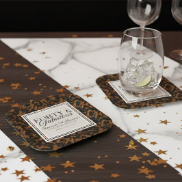 Fun Tortoise Shell Birthday Forty and Fabulous Rechteckiger Pappuntersetzer