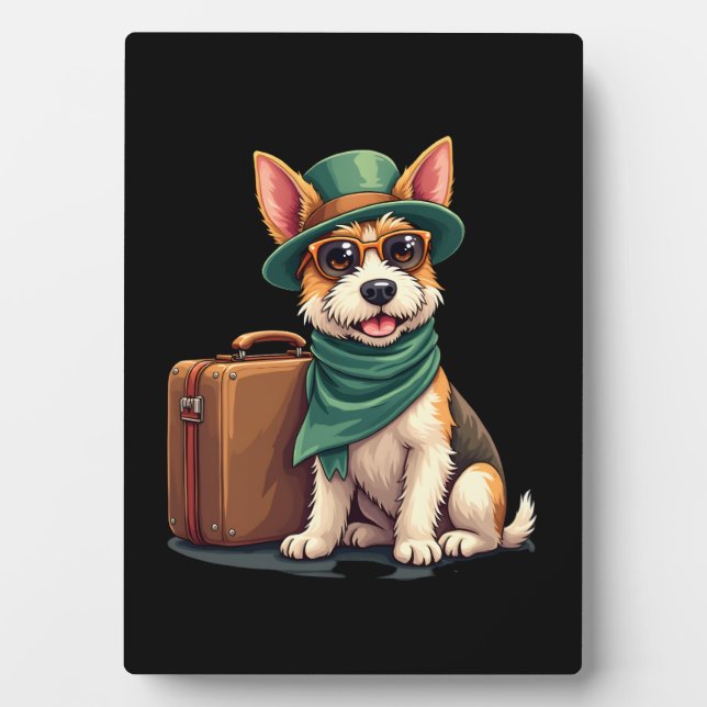 Fun TravDog mit Beutel Grafik für Koffer Lo Fotoplatte (Vorderseite)