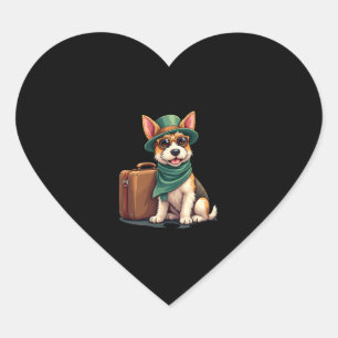Fun TravDog mit Beutel Grafik für Koffer Lo Herz-Aufkleber