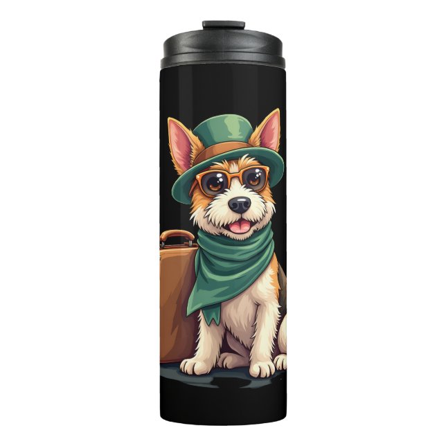 Fun TravDog mit Beutel Grafik für Koffer Lo Thermosbecher (Vorderseite)