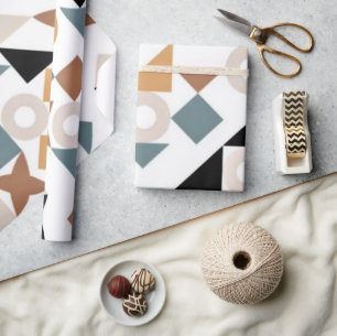 Fun Trendy Bauhaus Geometric XOXO Geschenkpapier