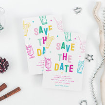 Fun Trendy Christmas Party Save the Date