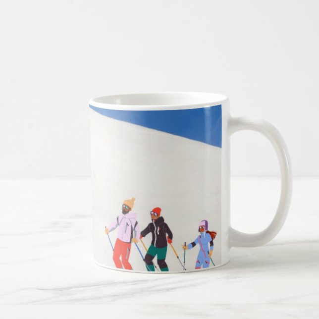 Fun Trendy Happy Holidays Ski Resort Kaffeetasse (Rechts)