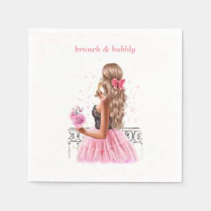 Fun Trendy Pink Brautparty Geburtstagsparty Serviette