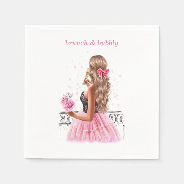 Fun Trendy Pink Brautparty Geburtstagsparty Serviette (Vorderseite)
