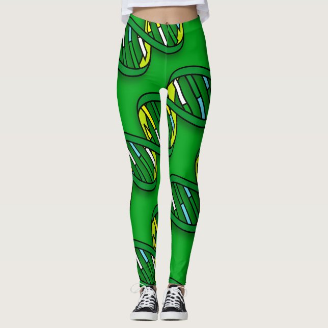 Fun Trendy Science DNA Abstrakt Gemustert  Leggings (Vorderseite)