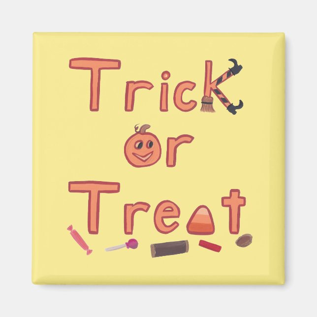 Fun Trick, Leckerei Broom Hexenleder Candy Hallowe Magnet (Vorne)