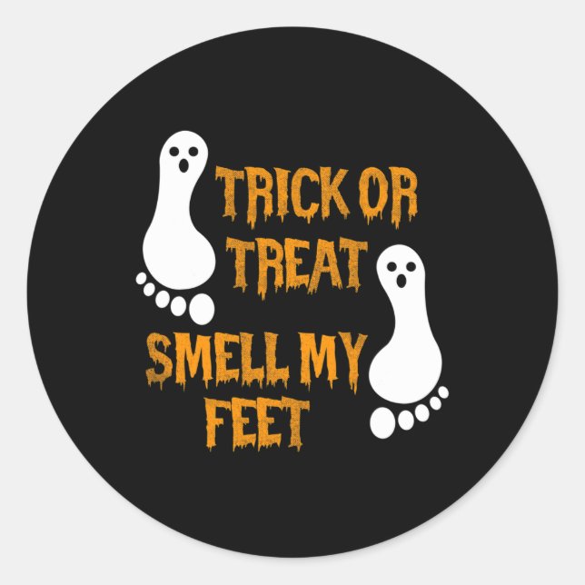Fun Trick oder Treat riechen mein Feet Halloween Runder Aufkleber (Vorderseite)