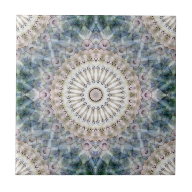 Fun Trippy Hippy Psychedelic Fraktal Kaleidoskop Fliese (Vorderseite)