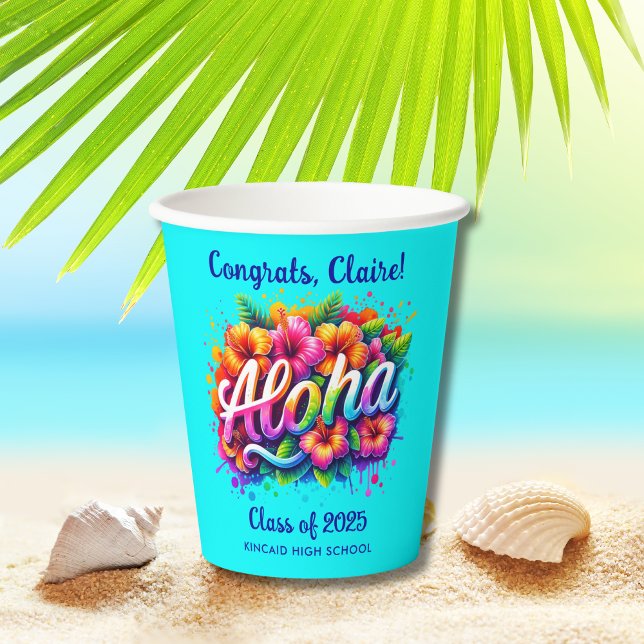 Fun Tropical Aloha Abschluss Pappbecher (Von Creator hochgeladen)