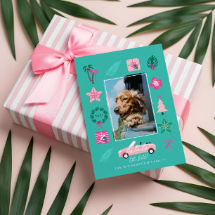 Fun Tropical Christmas Lasse Roll Convertible Foto Feiertagskarte