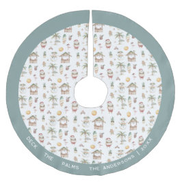 Fun Tropical Christmas Personalisiert Polyester Weihnachtsbaumdecke