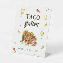 Fun Tropical Party Taco Station Custom Sign Sockelschild