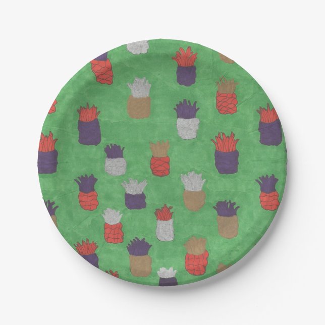 Fun Tropical Pineapepaper-Teller Pappteller (Vorderseite)