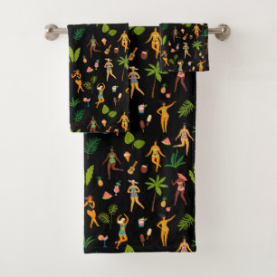 Fun Tropical Swimsuit Girls Badhandtuch Set