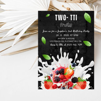 Fun Tropical Tutti Frutti Two Birthday Party Einladung