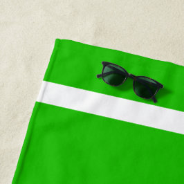 Fun Tropisch Bright Lime Green White Edge Streifen Strandtuch