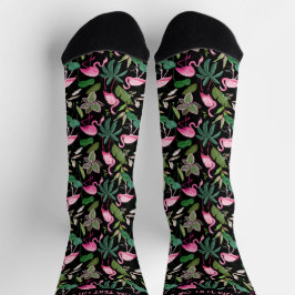Fun Tropisch rosa Flamingos benutzerdefinierter Te Socken