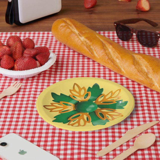 Fun Tropische Blume Blumenfrühling Sommer Geburtst Pappteller (Picknick)