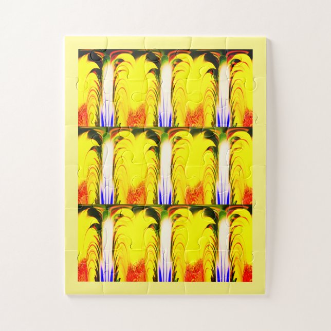 Fun tropische gelbe Kunst Puzzle (Vertikal)
