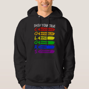 Fun True Color Gay Rainbow Pride Flag Lgtbq Lgbt A Hoodie