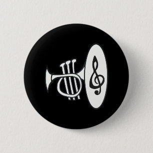 Fun Trumpet Brass Clef für Musiker Jazzhorn Button